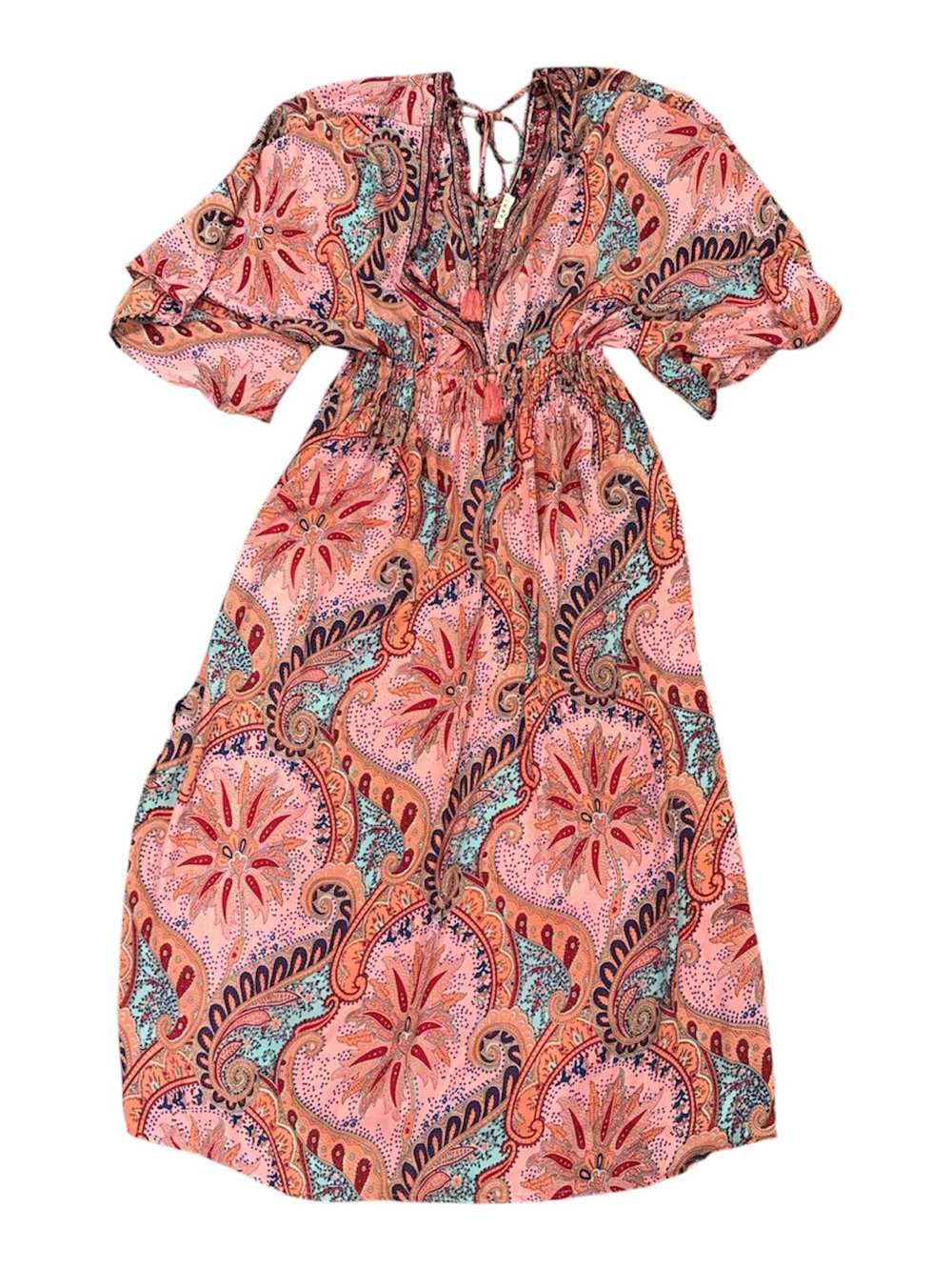 Paani Kaftan Paisley Print Maxi Dress Size M